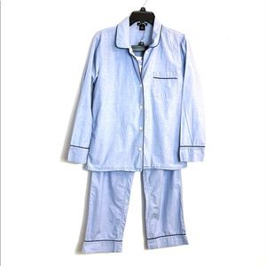 J. Crew Blue Cotton Pajama Set Size Medium
